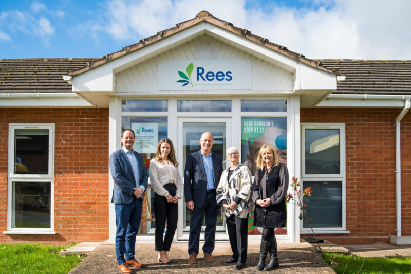 Barberry Group has donated £20,000 to Rees Foundation in Droitwich. Pictured (from left) are managing director Henry Bellfield, property surveyor Emilie Meddings and executive chairman Jon Bellfield, all of Barberry, with Jan Rees, founder of Rees Foundation, and Melody Douglas, Rees Foundation CEO.